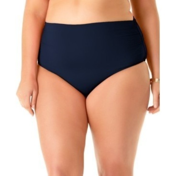 Anne Cole Swimwear Navy High-Waist Bottoms, Nylon, Size 20 Plus - Picture 1 of 12